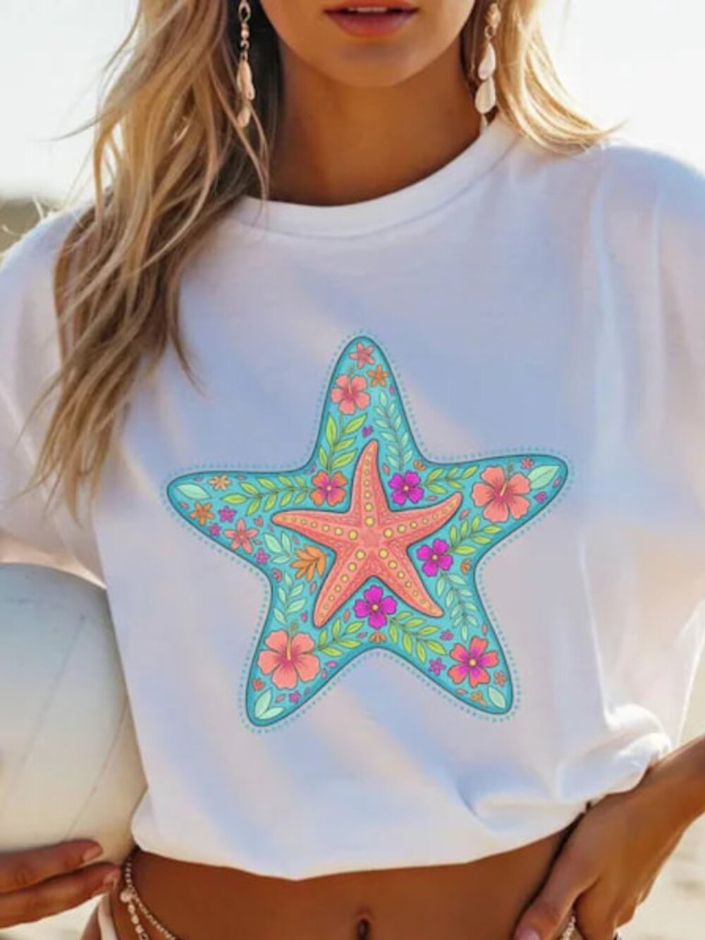 Summer Starfish Shirt, Summer Beach Tee, Cute Summer T-Shirt